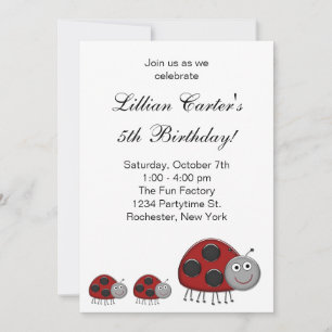Invitaciones de cumpleaños de mariquita