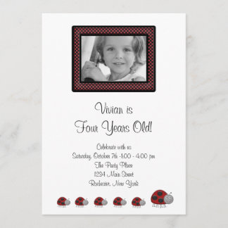 Invitaciones de cumpleaños de mariquita