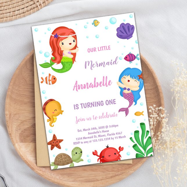 Invitaciones de cumpleaños de Mermaids (Mermaids Birthday Invitations)