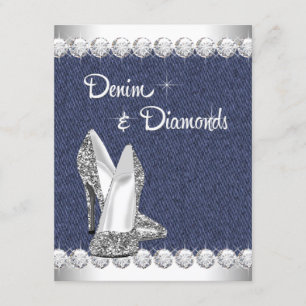 Invitaciones de cumpleaños de mezclilla y diamante