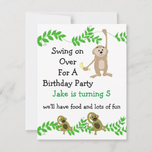 Invitaciones de cumpleaños de monito