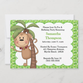 Invitaciones de cumpleaños de mono