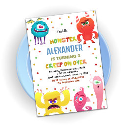 Invitaciones de cumpleaños de monstruo rojo