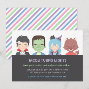 Invitaciones de cumpleaños de monstruos para niños