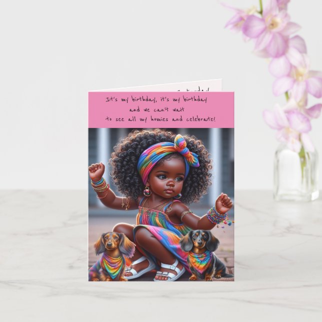 Invitaciones de cumpleaños de niña africana adorab (Orquídea)