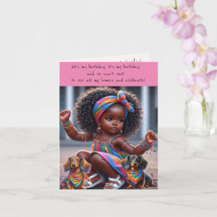 Invitaciones de cumpleaños de niña africana adorab
