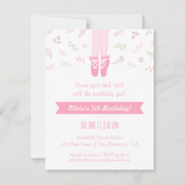 Invitaciones de cumpleaños de niña bailarina de ba