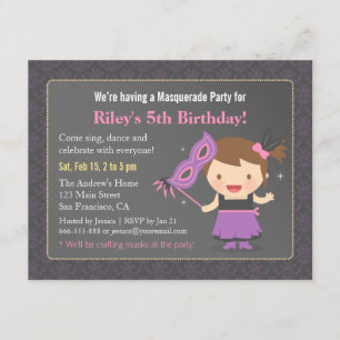 Invitaciones de cumpleaños de niña dulce para fies