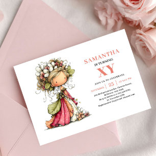 Invitaciones de cumpleaños de niña hada dichosa fl