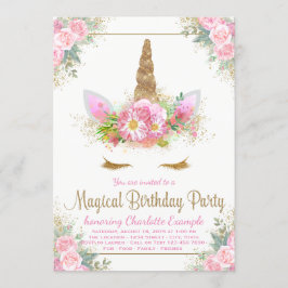 Invitaciones de cumpleaños de niñas unicornio mági