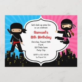 Invitaciones de cumpleaños de Ninja (Conjuntos de