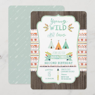Invitaciones de cumpleaños de niños, salvajes y tr