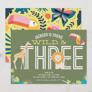 Invitaciones de cumpleaños de niños, salvajes y tr