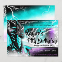 Invitaciones de cumpleaños de Novastorm Dragon