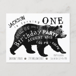 Invitaciones de cumpleaños de oso