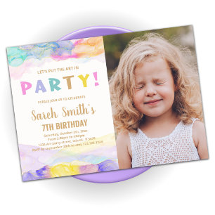 Invitaciones de cumpleaños de Paint Purple Paint c