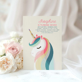 Invitaciones de cumpleaños de Pastel Unicornio min