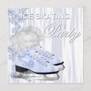 Invitaciones de cumpleaños de patinaje sobre hielo