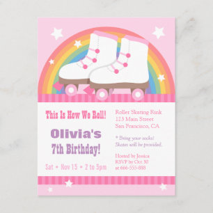 Invitaciones de cumpleaños de patinaje sobre rueda