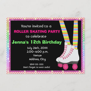 Invitaciones de cumpleaños de patinaje sobre rueda
