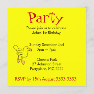 Invitaciones de cumpleaños de patitos amarillos br