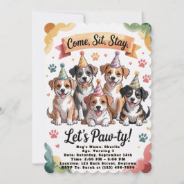 Invitaciones de cumpleaños de Pawty