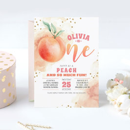 Invitaciones de cumpleaños de Peach 1er