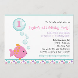 Invitaciones de cumpleaños de peces (Chicas) con b