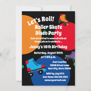 Invitaciones de cumpleaños de pista de patinaje so