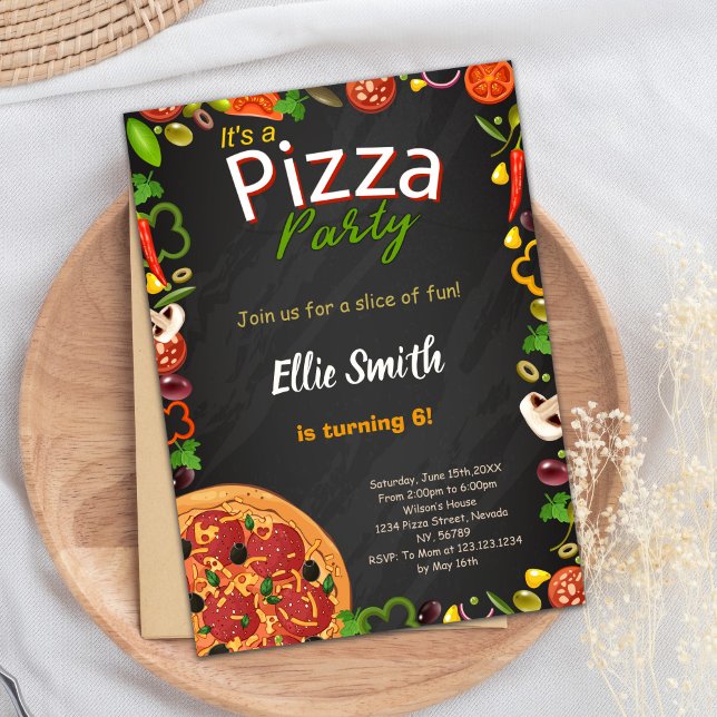 Invitaciones de cumpleaños de Pizza (Pizza Birthday Invitations)