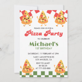 Invitaciones de cumpleaños de Pizza | Fiesta moder