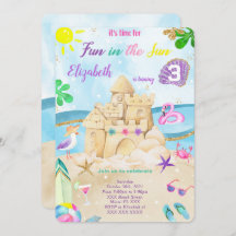 Invitaciones de cumpleaños de playa