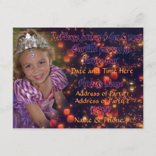 Invitaciones de cumpleaños de princesa de 4 años c