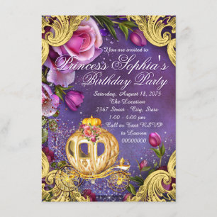 Invitaciones de cumpleaños de princesa de cuento d
