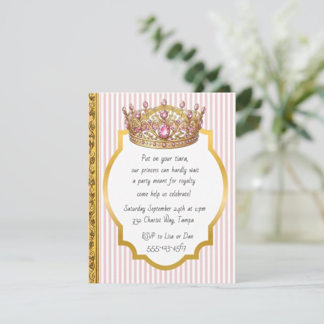 Invitaciones de cumpleaños de Princesa Tiara para  (Anverso de pie)