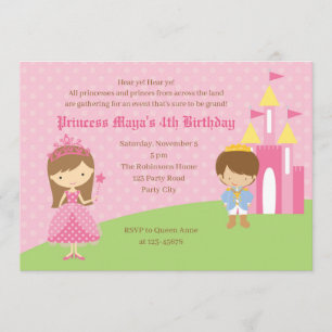 Invitaciones de cumpleaños de Princesa y Princesa 