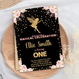 Invitaciones de cumpleaños de Purpurina rosado Fai