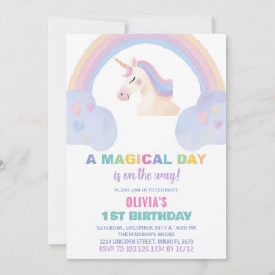 Invitaciones de cumpleaños de Rainbow Unicorn