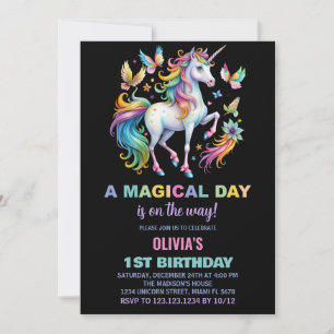 Invitaciones de cumpleaños de Rainbow Unicorn