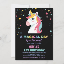 Invitaciones de cumpleaños de Rainbow Unicorn