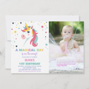 Invitaciones de cumpleaños de Rainbow Unicorn con