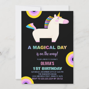 Invitaciones de cumpleaños de Rainbow Unicornio pe