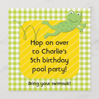 Invitaciones de cumpleaños de rana personalizada