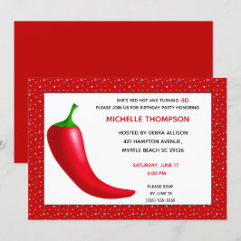 Invitaciones de cumpleaños de Red Hot Perpper 40