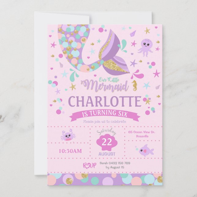 Invitaciones de cumpleaños de sirvienta Fiesta ros (Anverso)