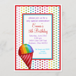 Invitaciones de cumpleaños de Snowcone y Polka