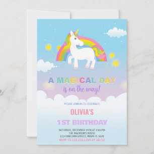 Invitaciones de cumpleaños de Stars Rainbow Unicor