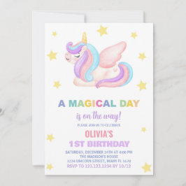 Invitaciones de cumpleaños de Stars Unicorn