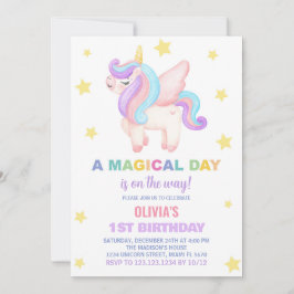 Invitaciones de cumpleaños de Stars Unicorn