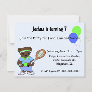 Invitaciones de cumpleaños de tenis